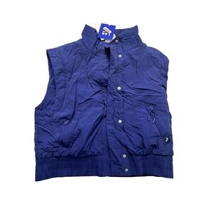 JoyLab‎ Vest Womens Small Blue Cropped Puffer Snap Front Insulated Quilted Warm